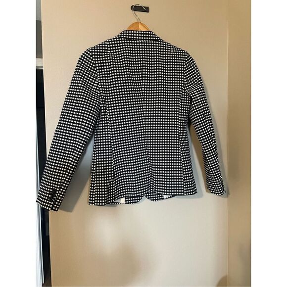 Banana Republic Women’s Size 00 One Button Blazer Black White Gingham Plaid NWOT - Picture 11 of 13